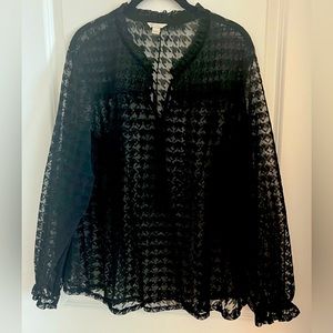 See through houndstooth 14/16w blouse